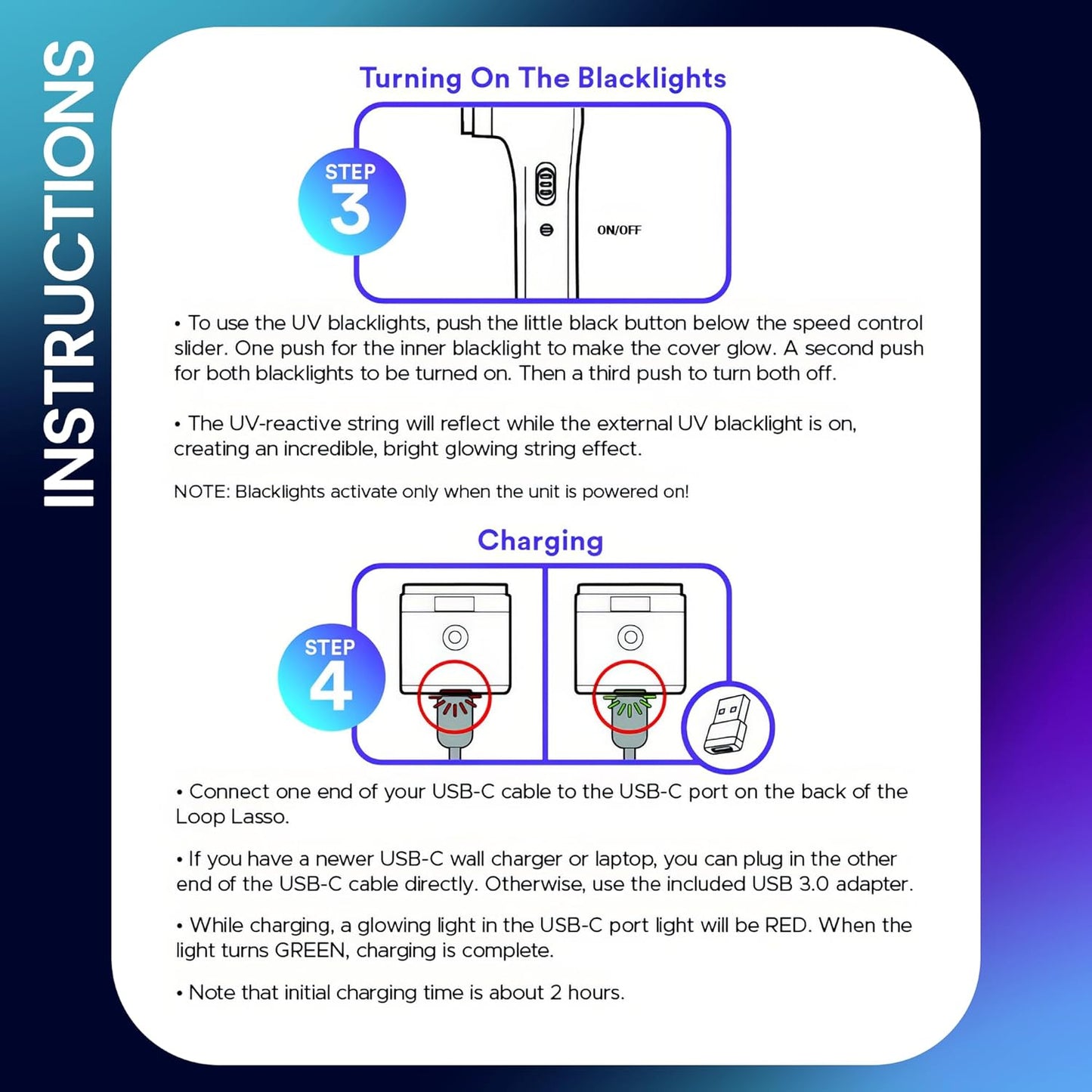 NANO Glow in the Dark Rave Toys with Built-In UV Blacklight - Interactive Rope Launcher STEM Toy - Viral Flow and String Shooter Toy for Kids and Adults