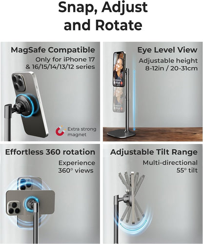Magstand Adjustable Phone Stand For Desk Foldable Magnetic Iphone Holder
