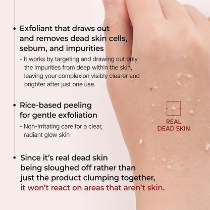 Peel Shot Glow White Rice Peeling Ampoule, Soft Exfoliating Face and Body Scrub Dead Skin Cells Remover for All Skin Types Korean Skin Care 80Ml