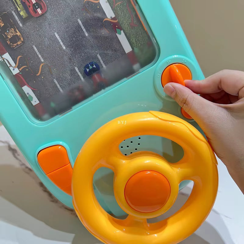 Kids Racing Steering Wheel Driving Toy Vehicle Electronic Simulation Adventure Desktop Game Simulated Driving Toys for Kids Gift